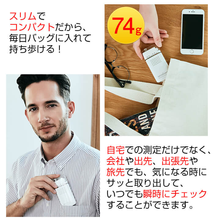 ポケットに入るたった74gのKETOSCAN mini