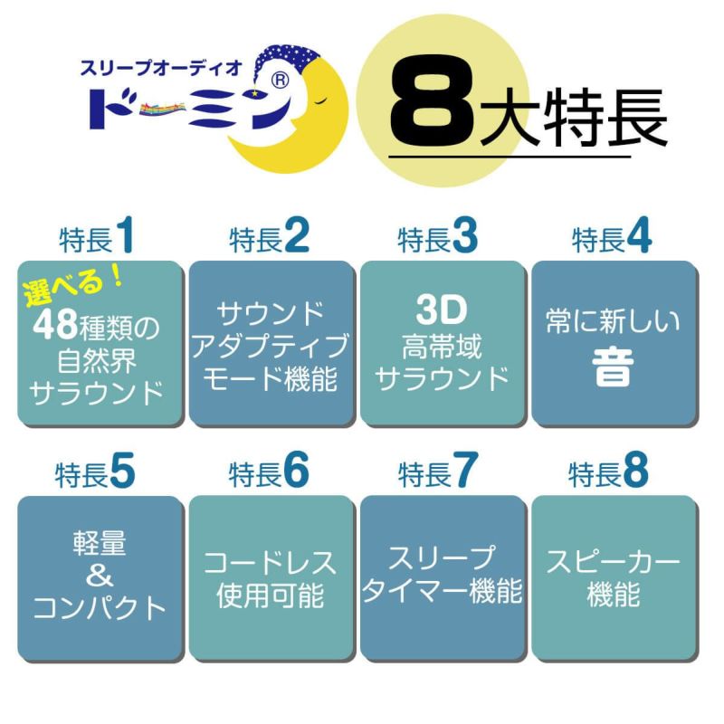 ホワイトノイズ スリープオーディオ ドーミン 48種 1/fゆらぎ 癒し 快眠 睡眠 不眠 雑音 超高周波帯域 再生 スピーカー